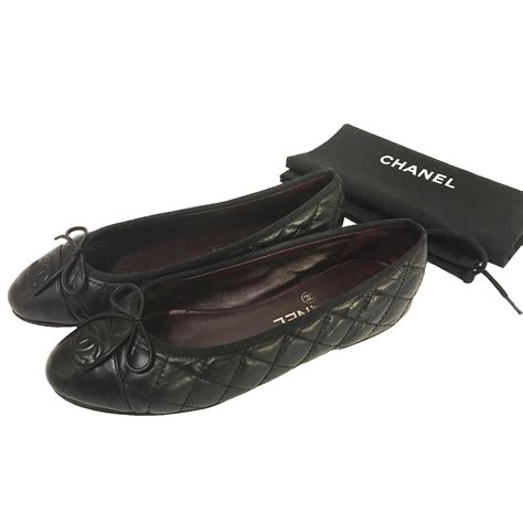 chanel quilted ballerina flats